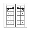 12-lite French double door with superimposed muntin arch
Unit Dimension 74" x 81-5/8"
Door Dimension 36" x 79" (each slab)
Panel - none
Glazing - Tempered IG, SDL